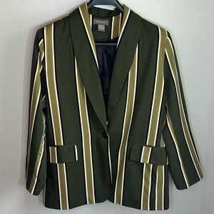 Sans Souci Striped Lightweight Fully Lined Blazer Womens Size M
